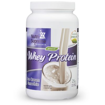 Nutri Supreme, Kosher Whey Protein Powder, w/ Erythritol &amp; Stevia, Ice Cream Smoothie Flavor - 2 Lb. (907g)
