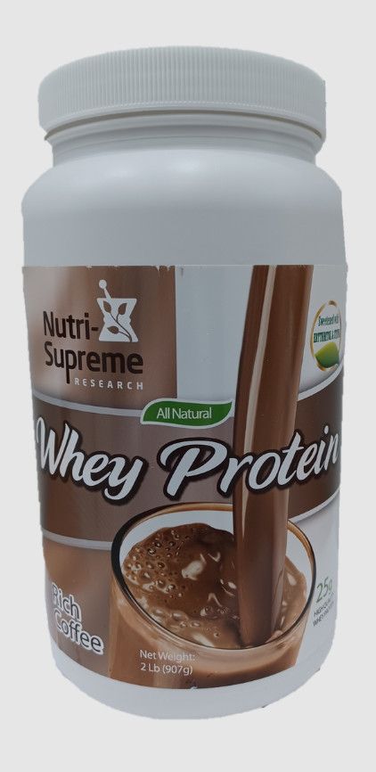 Nutri Supreme, Kosher Whey Protein Powder, w/ Erythritol &amp; Stevia, Coffee Flavor - 2 Lb. (907g)