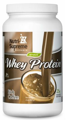 Nutri Supreme, Kosher  Whey Protein Powder, Dairy Cholov Yisroel, Rich Coffee Flavor - 2 Lb. (907g)