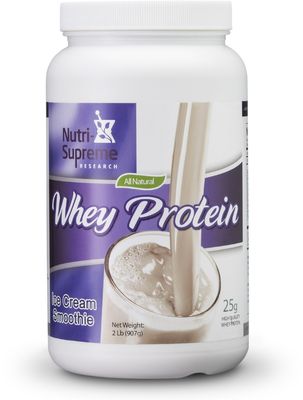 Nutri Supreme, Kosher  Whey Protein Powder, Dairy Cholov Yisroel, Ice Cream Smoothie Flavor - 1 Lb. (454g)