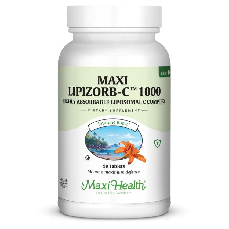Maxi Health, Kosher Lipizorb C 1000mg (Highly Absorbable Liposomal Vitamin C Complex) - 90 Tablets