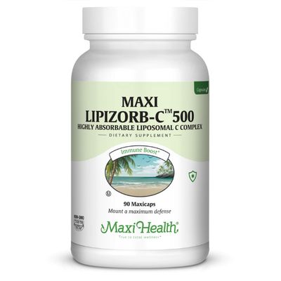 Maxi Health, Kosher Lipizorb C 500mg (Highly Absorbable Liposomal Vitamin C Complex) - 90 Vegetarian Capsules