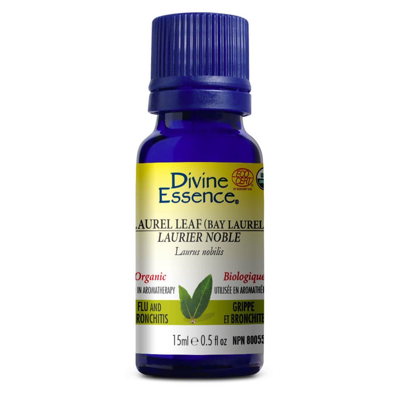 Divine Essence, LAUREL LEAF (Bay Laurel), For Flu &amp; Bronchitis, Essential Oil - 15 mL