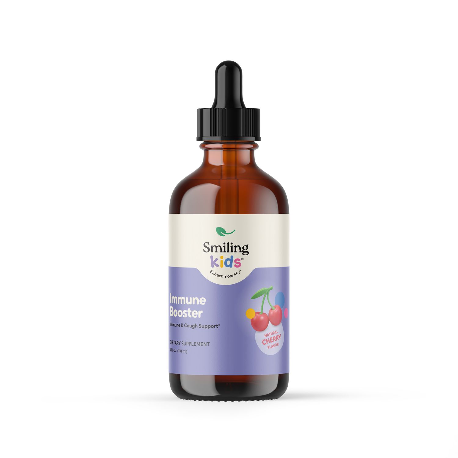 Smiling Kids, IMMUNE BOOSTER, Immune &amp; Cough Support, Cherry Flavor - 4 fl. oz (118 mL)
