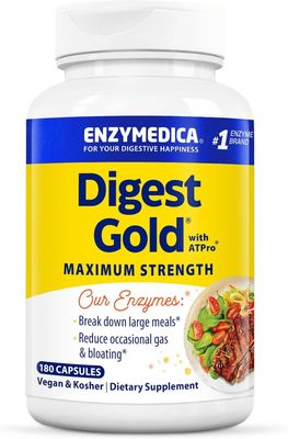 Enzymedica, Kosher DIGEST GOLD With ATPro, Maximum Strength - 180 Vegetarian Capsules