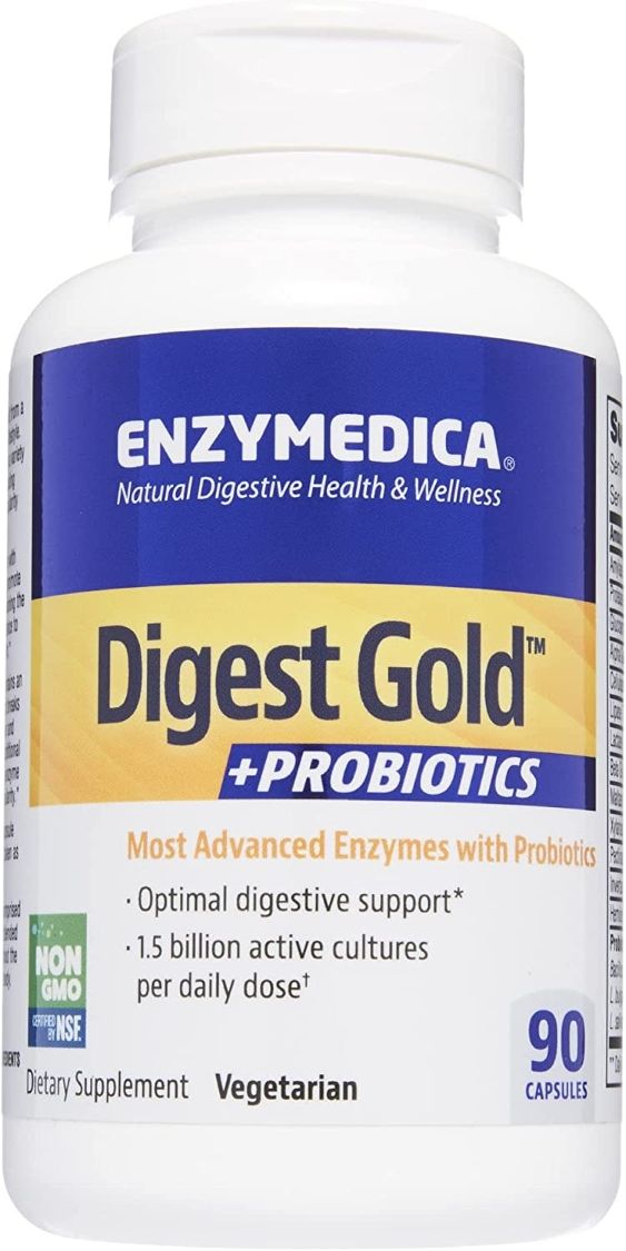 Enzymedica, Kosher DIGEST GOLD + Probiotics, Most Advanced Enzymes With Probiotics - 90 Vegetarian Capsules