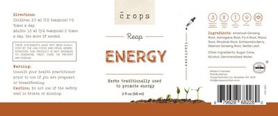 Crops, Kosher Reap ENERGY, Liquid Tincture - 59 mL (2 fl. oz.)
