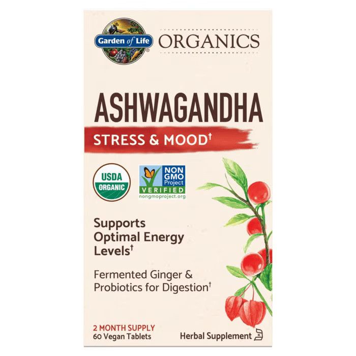 Garden of Life, Mykind Organics ASHWAGANDHA, Stress &amp; Mood  -  60 Tablets