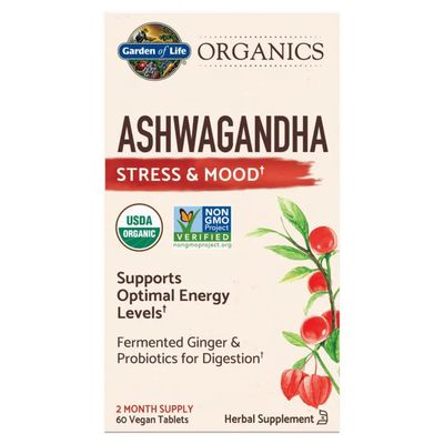 Garden of Life, Mykind Organics ASHWAGANDHA, Stress &amp; Mood  -  60 Tablets