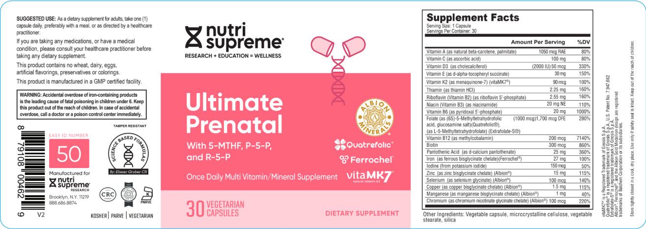 Nutri Supreme, Kosher Ultimate Prenatal, One Daily - 30 Vegetarian Capsules #50