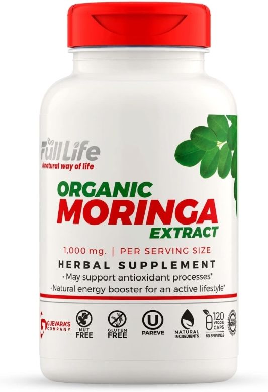 Full Life, Organic MORINGA Extract 1000mg - 120 Vegetarian Capsules