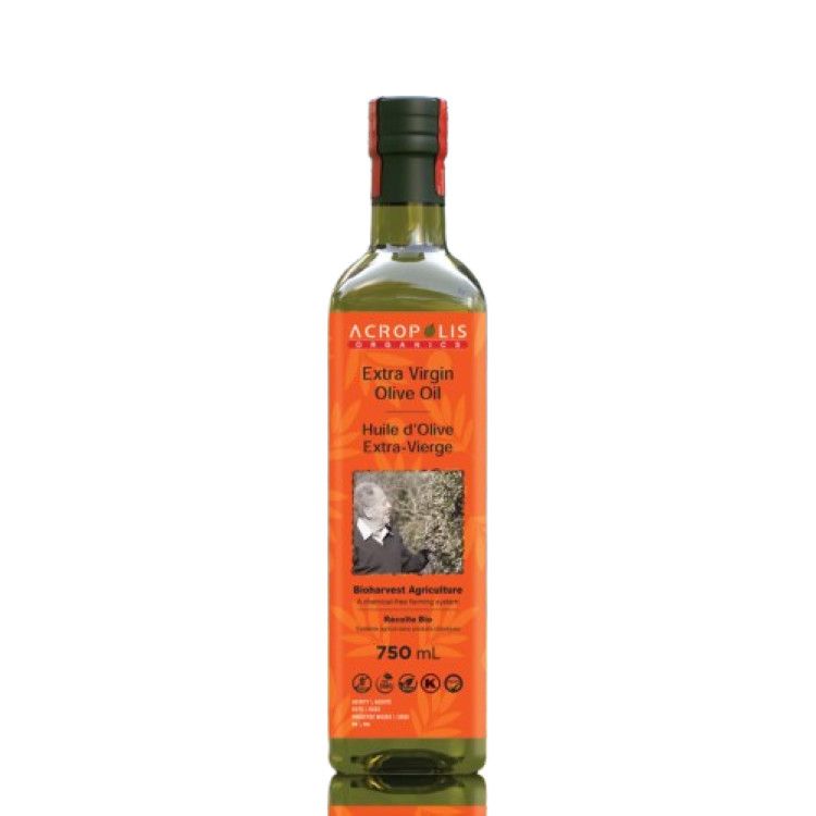 Acropolis Organics, Kosher Bio-Harvest EXTRA VIRGIN OLIVE OIL - 750 mL