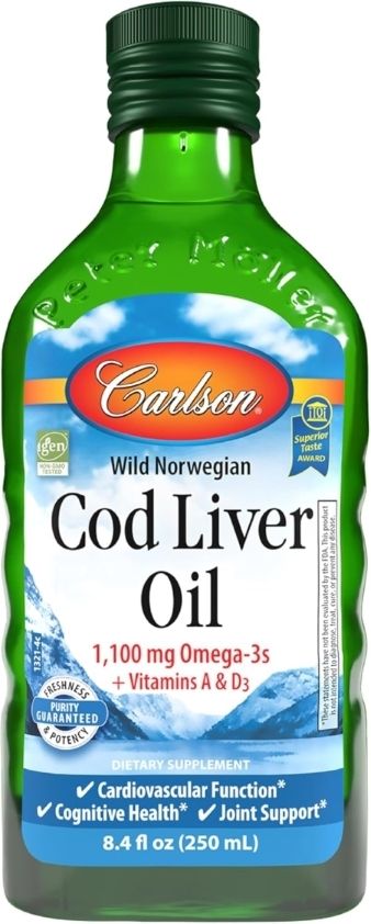Carlson, Wild Norwegian Cod Liver Oil, Unflavored - 8.4 fl oz (250 ml)