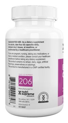 Nutri-Supreme, Kosher BERBERINE COMPLEX, Supports Healthy Weight Management & Blood Sugar Metabolism - 120 Vegetarian Capsules #206
