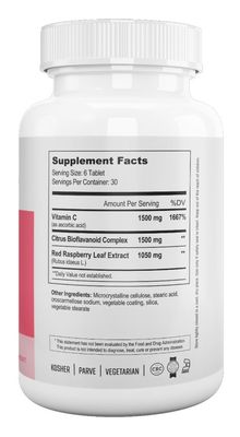 Nutri Supreme, Kosher ULTRA C-BIO (Vitamin C, Bioflavonoids, Red Raspberry Leaf), Female Support Formula, MINI TABS - 180 Mini Tablets #55