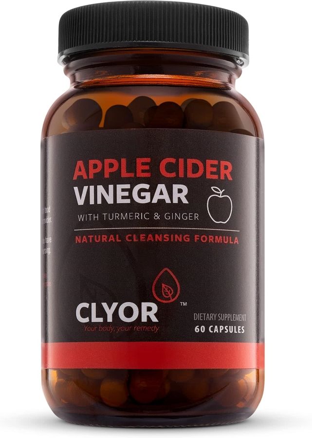 Clyor, APPLE CIDER VINEGAR, With Turmeric &amp; Ginger, Natural Cleansing Formula - 60 Vegetarian Capsules