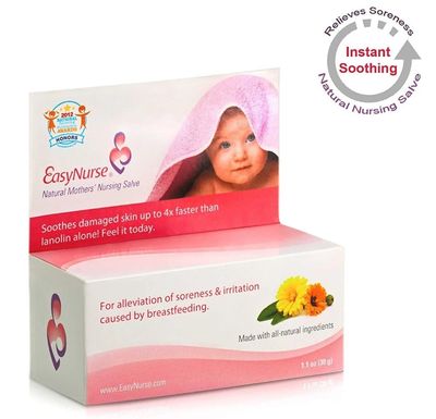EasyNurse, Kosher NATURAL MOTHERS NURSING SALVE, For Alleviation Of Soreness &amp; Irritation Caused By Breastfeeding, Easy Nurse Cream - 1.1 oz (30g)