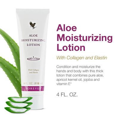 Forever, ALOE MOISTURIZING LOTION, With Collagen & Elastin - 4 fl. oz. (118 mL)
