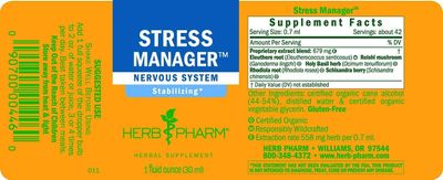 Herb Pharm, STRESS MANAGER, Stabilizing Nervous System - 1 fl. oz (30 mL)