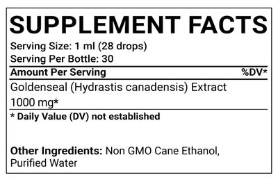 HerbaLeaf, Kosher Organic GOLDENSEAL, Immune, Liquid Tincture - 30 mL (1 fl. oz.)