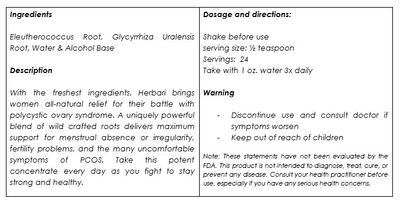 Herbari, Kosher WOMEN'S TONIC, Oral Concentrate For Women Suffering From Polycystic Ovary Syndrome, Liquid Tincture - 2 Fl. oz. (60 ml) - Kosher for Passover