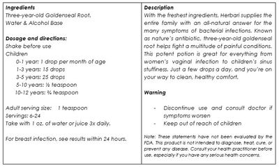Herbari, Kosher STRENGTHENING GOLDENSEAL ROOT, Extra Strong Concentrate For Strep, Breast, Sinus, Vaginal &amp; Urinary Infection, Liquid Tincture - 1 Fl. oz. (30 ml) - Kosher for Passover
