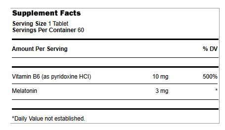 Landau, Kosher MELATONIN 3mg + B6 10mg, Promotes Sound Sleep - 120  Tablets