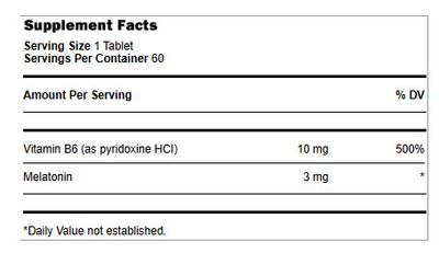 Landau, Kosher MELATONIN 3mg + B6 10mg, Promotes Sound Sleep - 120  Tablets