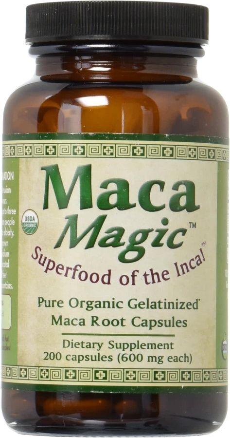 Maca Magic, Pure Organic Gelatinized MACA ROOT - 200 Vegetarian Capsules