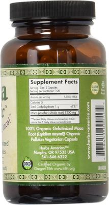 Maca Magic, Pure Organic Gelatinized MACA ROOT - 200 Vegetarian Capsules