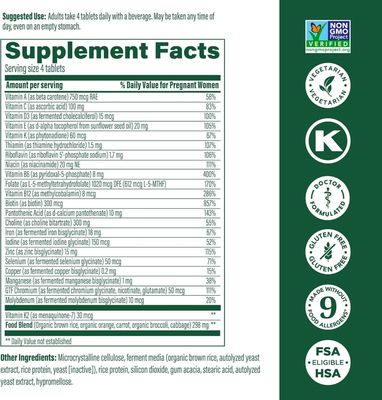 MegaFood USA, Kosher BABY &amp; ME 2, Supports Baby's Brain Development, Prenatal Multi MINI'S - 120 Tablets