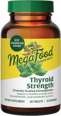 MegaFood, Kosher THYROID STRENGTH, Supports Healthy Energy Levels + Thyroid Health &amp; Metabolic Activity - 60 Tablets