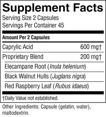 Nature's Sunshine, Kosher CAPRYLIC ACID COMBINATION, Intestinal System Support - 90 Vegetarian Capsules