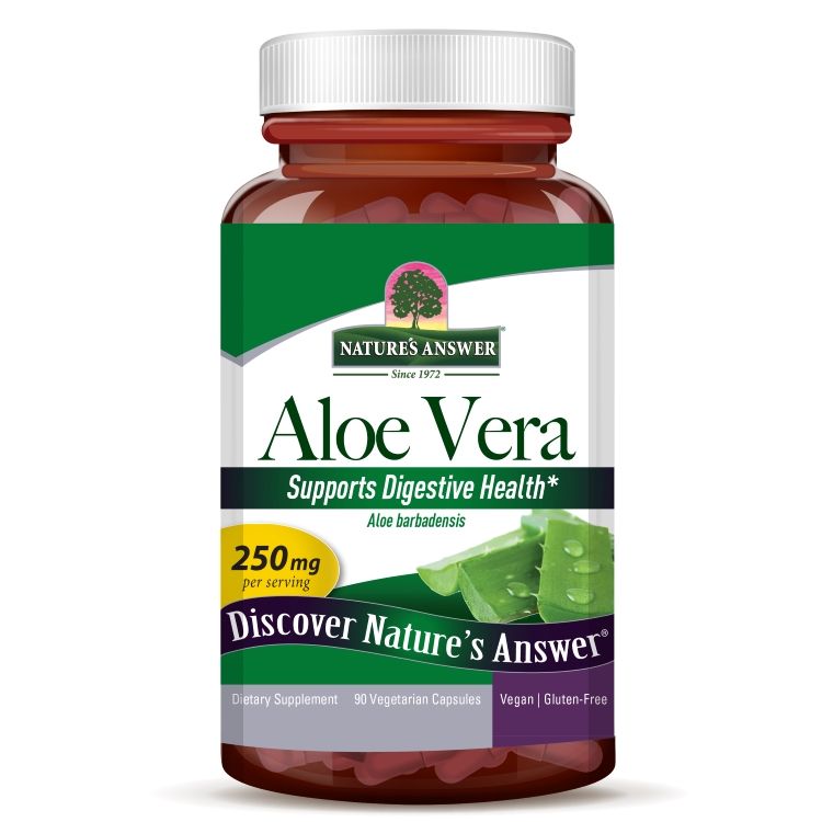 Natures Answer, Kosher ALOE VERA Phytogel 250mg, Supports Digestive Health - 90 Vegetarian Capsules