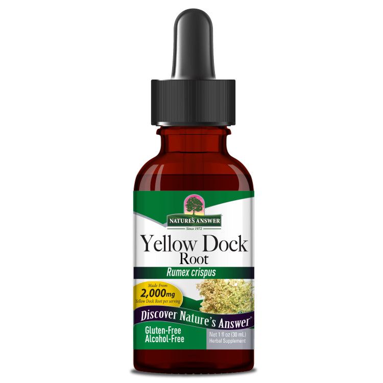 Natures Answer, Kosher YELLOW DOCK Root 2000mg, Alcohol-Free - 1 fl. oz (30 mL)