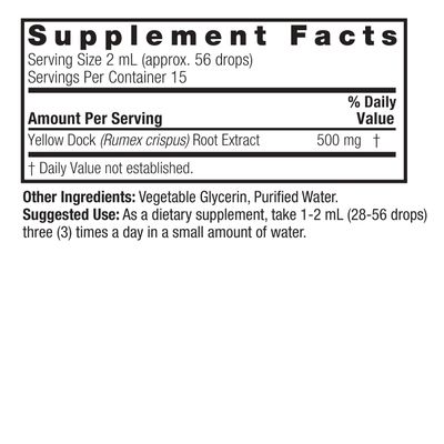 Natures Answer, Kosher YELLOW DOCK Root 2000mg, Alcohol-Free - 1 fl. oz (30 mL)
