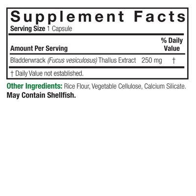 Natures Answer, Kosher BLADDERWRACK 250mg, Supports Healthy Thyroid Function - 90 Vegetarian Capsules