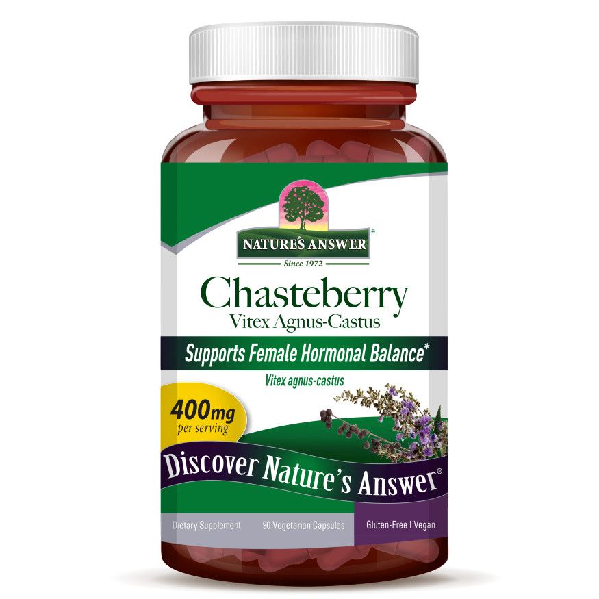 Natures Answer, Kosher CHASTEBERRY Vitex Agnus-Castus 400mg, Supports Female Hormonal Balance - 90 Vegetarian Capsules