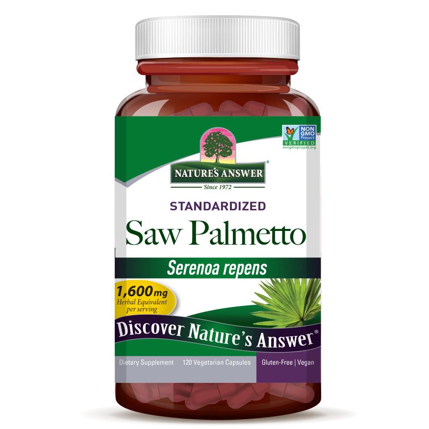 Natures Answer, Kosher Standardized SAW PALMETTO 1,600mg, Supports Healthy Prostate - 120 Vegetarian Capsules
