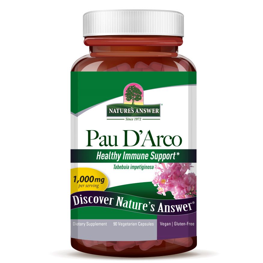Natures Answer, Kosher PAU D&#39;ARCO Inner Bark 1000mg, Healthy Immune Support - 90 Vegetarian Capsules