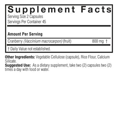 Natures Answer, Kosher CRANBERRY 800mg, Supports A Healthy Urinary Tract Function - 90 Vegetable Capsules