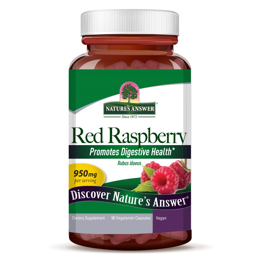 Natures Answer, Kosher RED RASPBERRY 950mg, Promotes Digestive Health - 90 Vegetarian Capsules