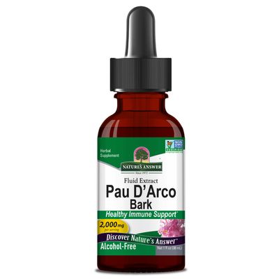 Natures Answer, Kosher PAU D&#39;ARCO Inner Bark 2000mg, Healthy Immune Support, Alcohol-Free - 1 fl. oz (30 mL)