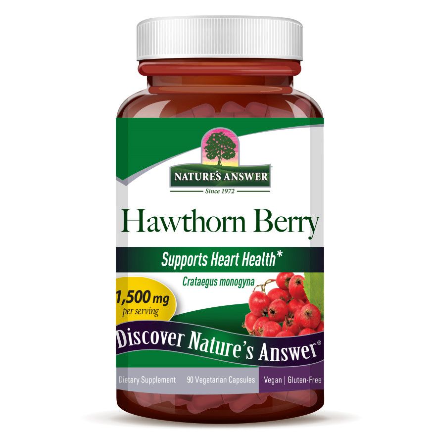 Natures Answer, Kosher HAWTHORN BERRY 1500mg, Supports Heart Health - 90 Vegetarian Capsules
