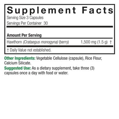 Natures Answer, Kosher HAWTHORN BERRY 1500mg, Supports Heart Health - 90 Vegetarian Capsules