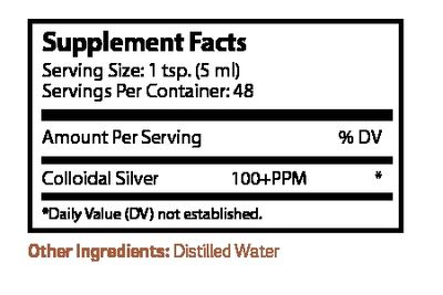 Natures Cue, COLLOIDAL SILVER 100 PPM w/ Dropper, Nature's Biotic, Liquid - 4 fl. oz (118 mL) - Kosher for Passover