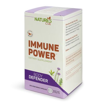 Natures Cue, IMMUNE POWER, Body Defender - 100 Vegetarian Capsules - Kosher for Passover