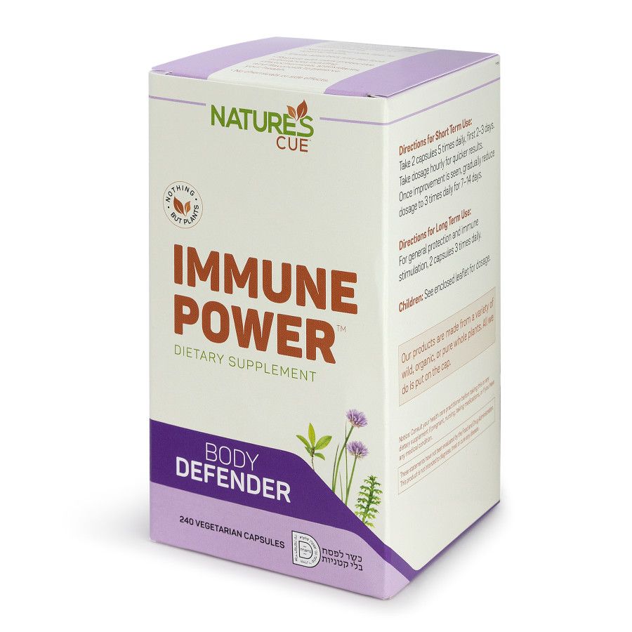 Natures Cue, IMMUNE POWER, Body Defender - 240 Vegetarian Capsules - Kosher for Passover