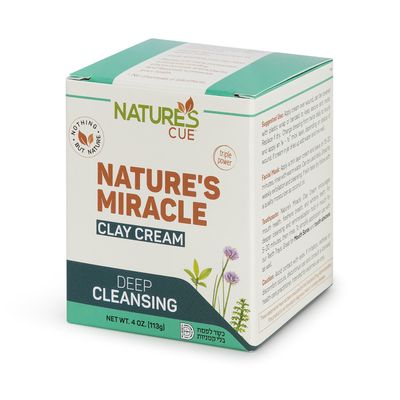 Natures Cue, Nature&#39;s Miracle, CLAY CREAM, Deep Cleansing - 4 oz. (113g) Canister - Kosher for Passover