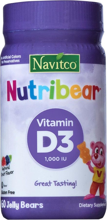Navitco, Kosher NUTRIBEAR VITAMIN D3 1000 IU, Gummies, Fruit Flavor - 60 Jelly Bears